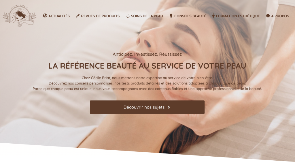 page d'accueil du site cecilia briat