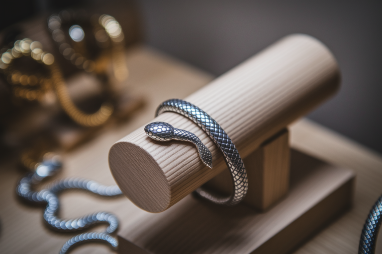 bracelet-serpent-bois-ecailles-brillantes