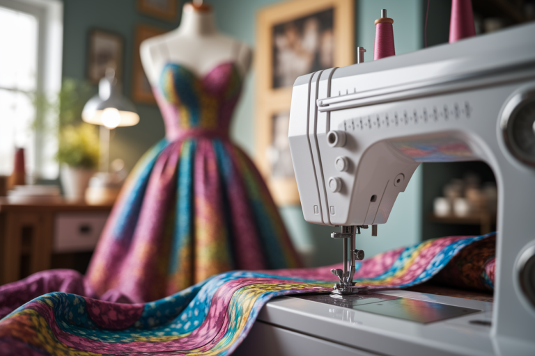 machine-couture-tissu-colore-mannequin