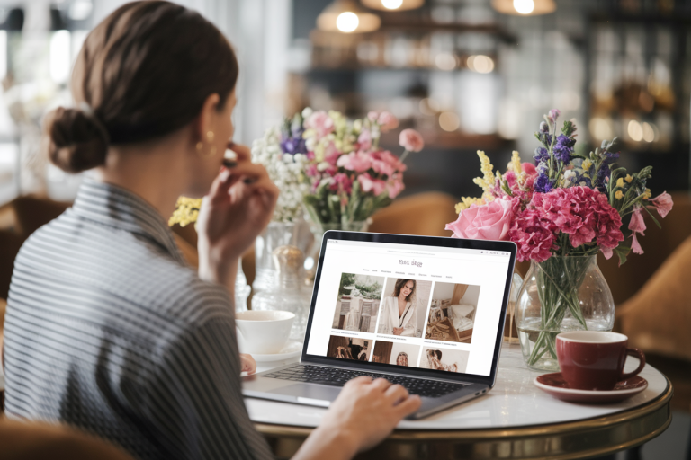 femme-mode-dos-assise-cafe-ordinateur