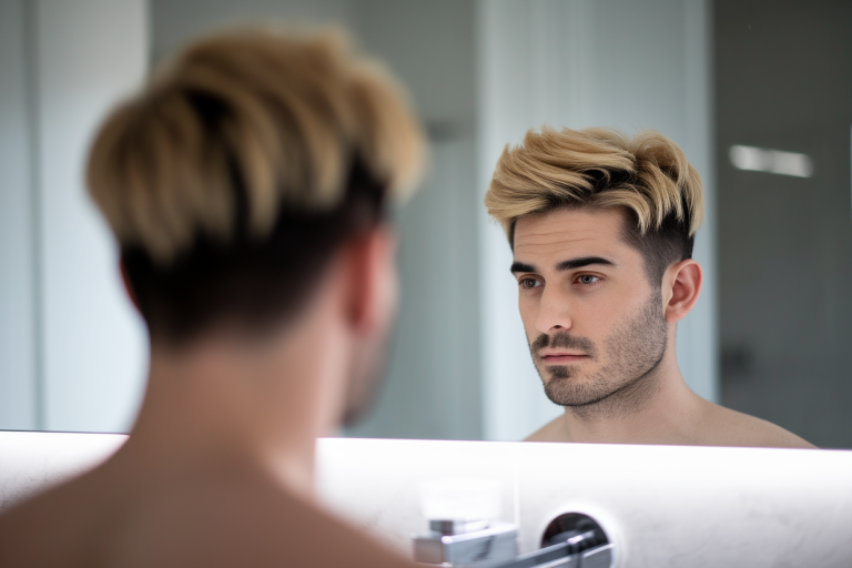 homme-dos-miroir-reflet-flou