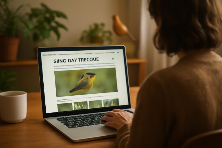 bureau-maison-laptop-figurine-oiseau-plantes