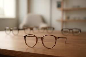 lunettes-vintage-table-bois-fond-moderne