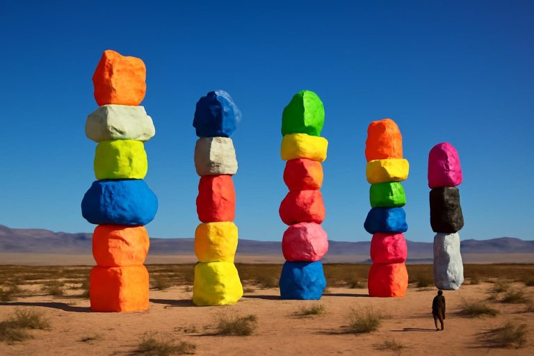rochers-colores-desert-nevada-ciel-bleu