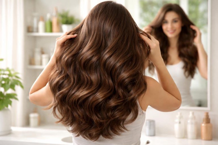 femme-cheveux-miroir-salle-bain