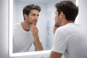 personne-profil-miroir-salle-bain