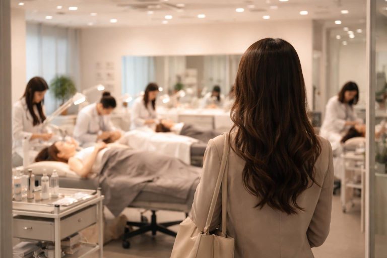 femme-dos-salle-classe-esthetique
