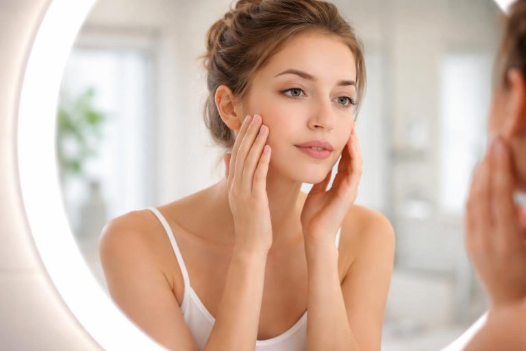 femme-miroir-peau-salle-bain
