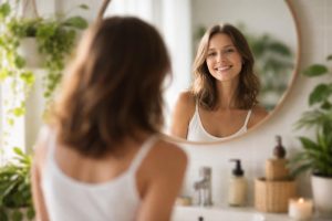 portrait-flou-miroir-salle-bain